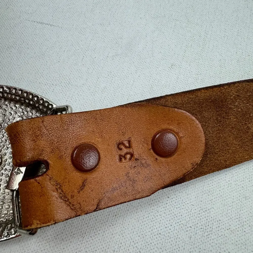 VTG Gambler Belt Buckle & Hand Tooled Belt